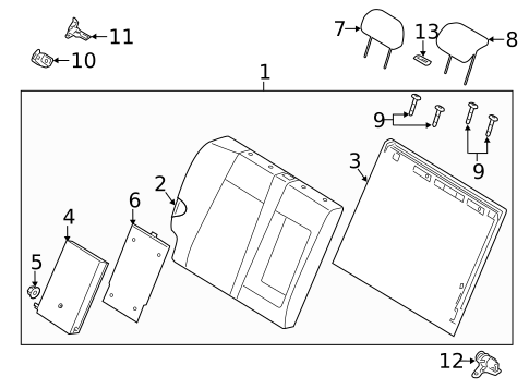Rear Seat Components for 2013 Kia Forte #2