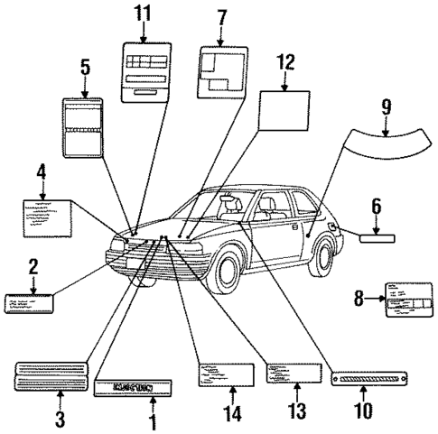 Labels for 1994 Mazda 323 #0