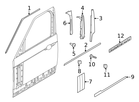 Exterior Trim - Front Door for 2023 Land Rover Range Rover #0