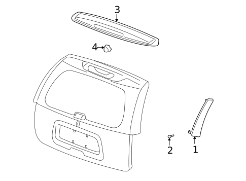 Exterior Trim - Lift Gate for 2005 Buick Rainier #0
