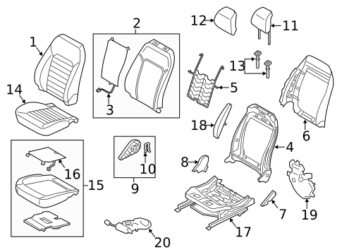 Front Seat Components for 2017 Ford Fusion #0