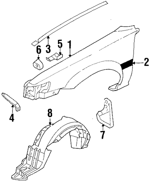 Fender & Components for 1990 Toyota Corolla #0