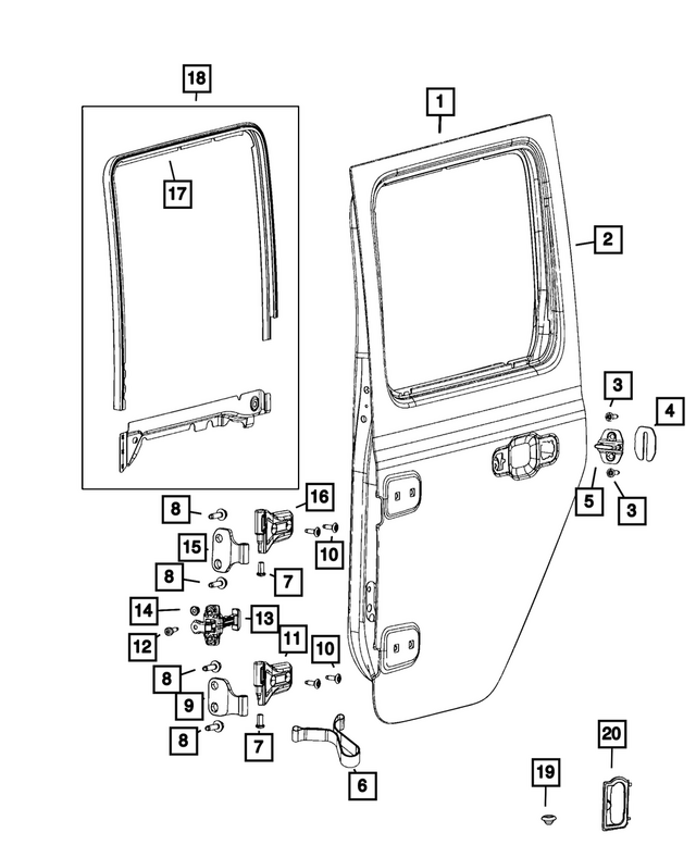 4589140AA - Doors, Door Mirrors and Related Parts: Door Latch Striker Spacer, Right for Mopar Image