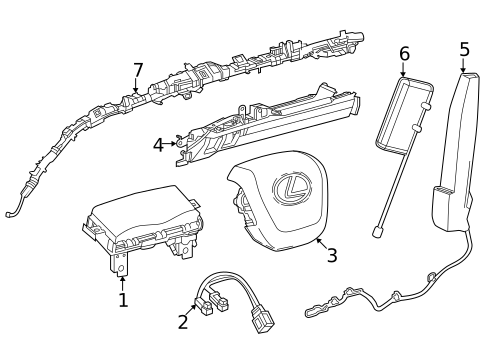 Air Bag Components for 2023 Lexus LX600 #0