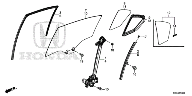 Rear Door Glass - Door Regulator for 2012 Honda Civic #0