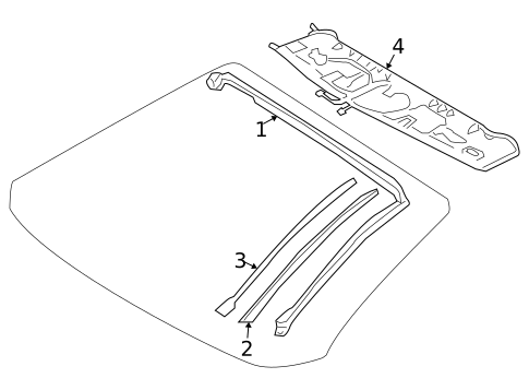Windshield Header & Components for 2004 Mercedes-Benz SL55 AMG #0