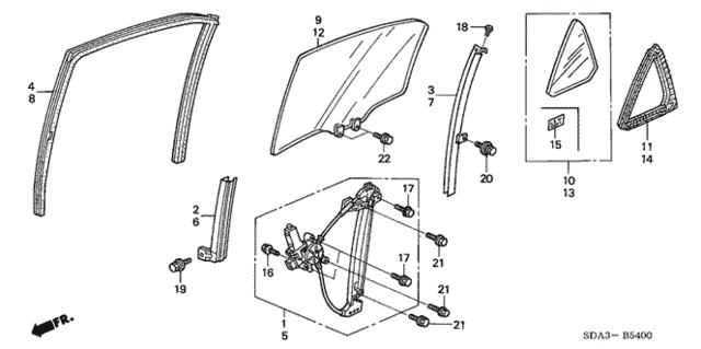 Rear Door Windows for 2003 Honda Accord #0