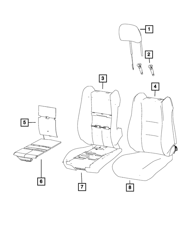 6NE87LR9AA - Interior Trim: Active Head Restraints Headrest for Mopar Image