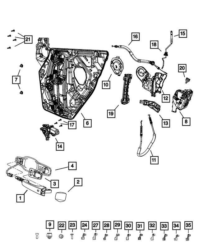 6506804AA - Doors, Door Mirrors and Related Parts: Latch Link Clip for Chrysler: 300, Town &amp; Country, Voyager | Dodge: Caliber, Caravan, Charger, Durango, Grand Caravan | Jeep: Cherokee, Compass, Gladiator, Grand Cherokee WK, Patriot, Wrangler | Ram: 1500 Image