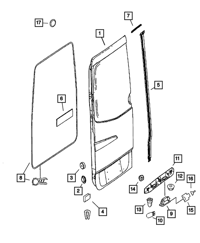 68006527AA - Doors and Related Parts: Rear Cargo Door, Right for Mopar Image