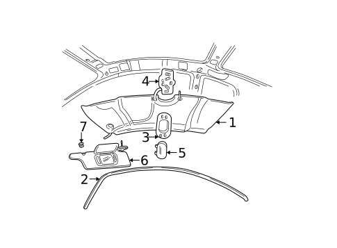 Interior Trim - Roof for 2004 Ford Mustang #0