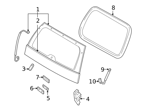 Glass & Hardware - Back for 2005 Ford Explorer #0