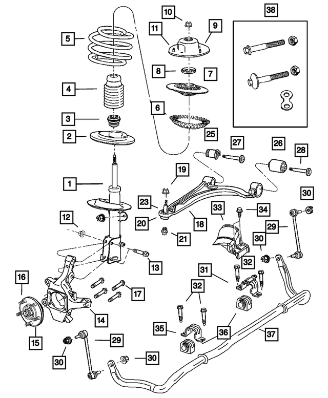4743494AA - Front Suspension &amp; Drive: Stabilizer Bar Clamp, Right for Mopar Image
