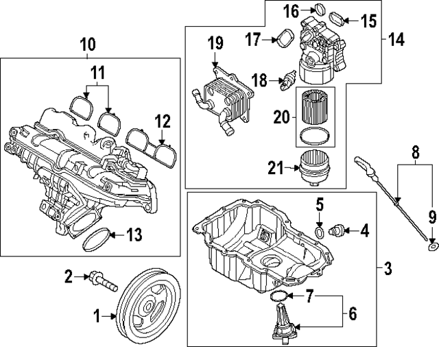263122M000 - : Engine Oil Filter Adapter Seal for Kia: Carnival, K4, K5, Seltos, Sorento, Sportage Image