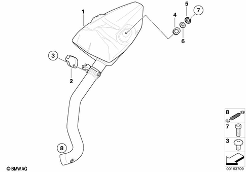 Exhaust System Parts with Mounts for 2008 BMW-Motorrad HP2 Sport #1