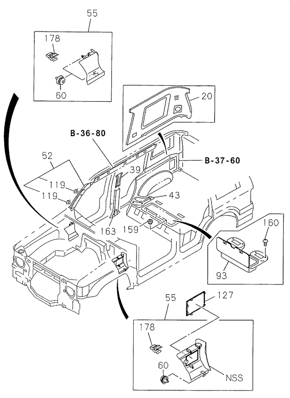 Interior Side Trim (1) for 1998 Acura SLX #0