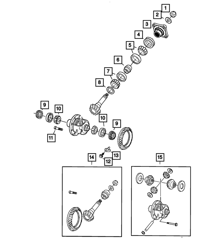 68283954AA - Rear Axle; American Axle 292 MM Dual Rear Wheels; Differential and Drive Line: Pinion Flange for Mopar Image