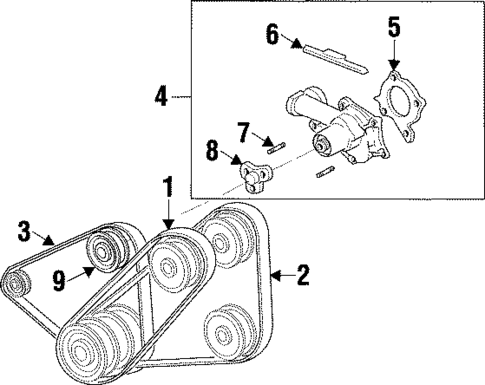 Belts & Pulleys for 1996 Mazda Protege #0