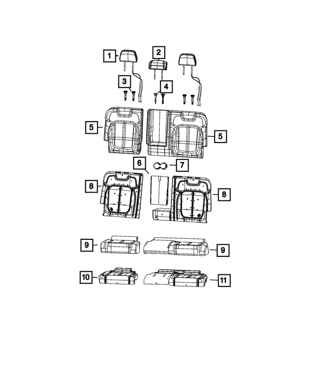 7GK21SA5AB - : Rear Seat Cushion Cover, Left for Mopar Image