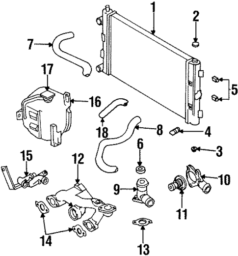 Radiator & Components for 1998 Chrysler Sebring #0