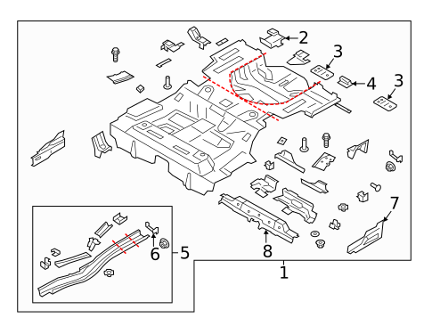 Rear Floor & Rails for 2016 Ford Fusion #1