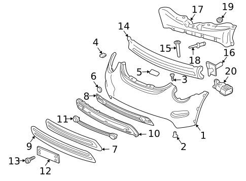 Bumper & Components - Front for 2003 Volkswagen Beetle #0