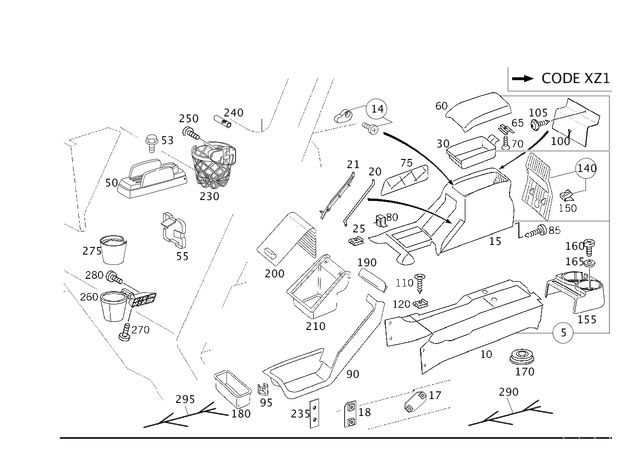 4636800852 - Panelling: Stowage Tray for Mercedes-Benz: G55 AMG, G550, G550 4x4, G63 AMG, G65 AMG Image image