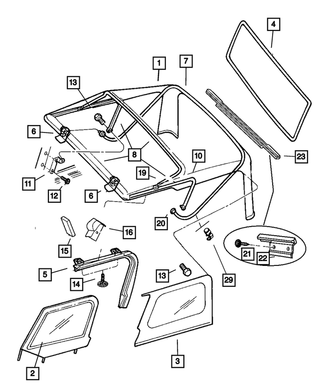 5KA39SX9AD - Body Sheet Metal Except Doors: Soft Top Cover for Mopar Image