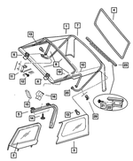 5JH10ZJ8AG - : Half Door Soft Top Window, Right for Jeep: Wrangler Image