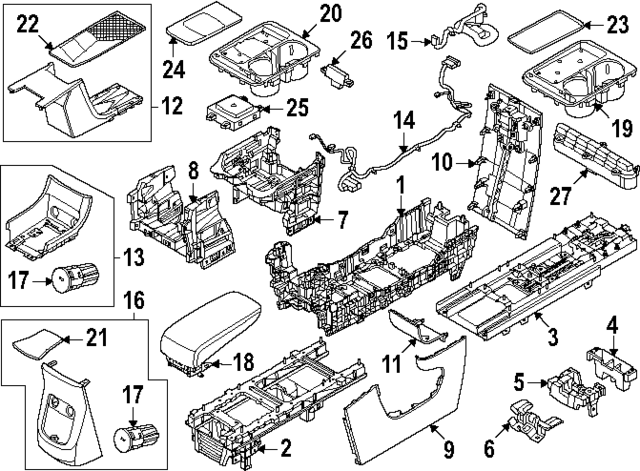 84631PI000NNB - : Console Mat for Hyundai Image