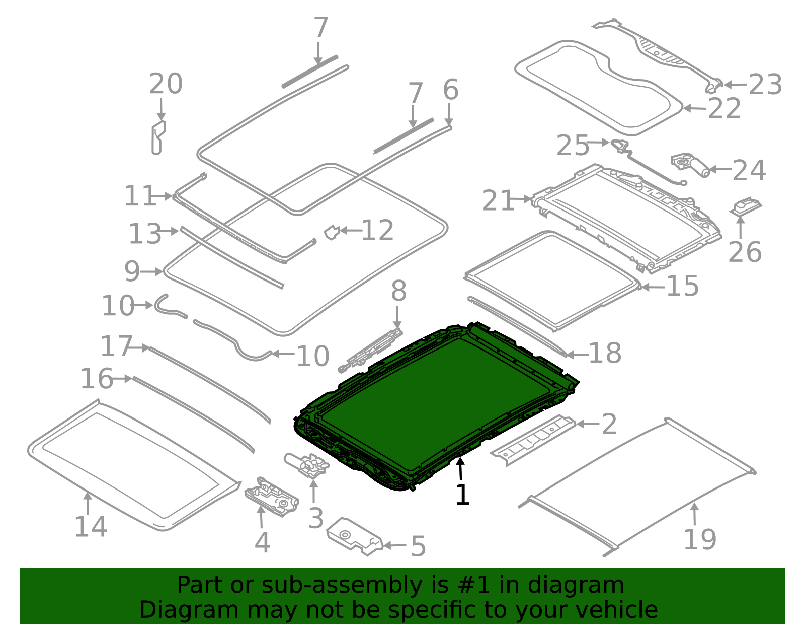 54109448561 - 2019-2026 BMW Sunroof Frame (54-10-9-448-561) | BMW