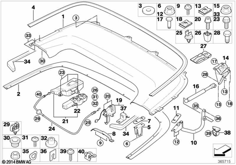 Folding Top Compartment Lid for 2001 BMW M3 #0