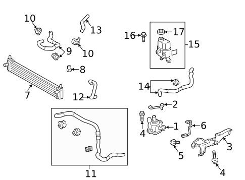 Inverter Cooling Components for 2017 Toyota Prius V #0