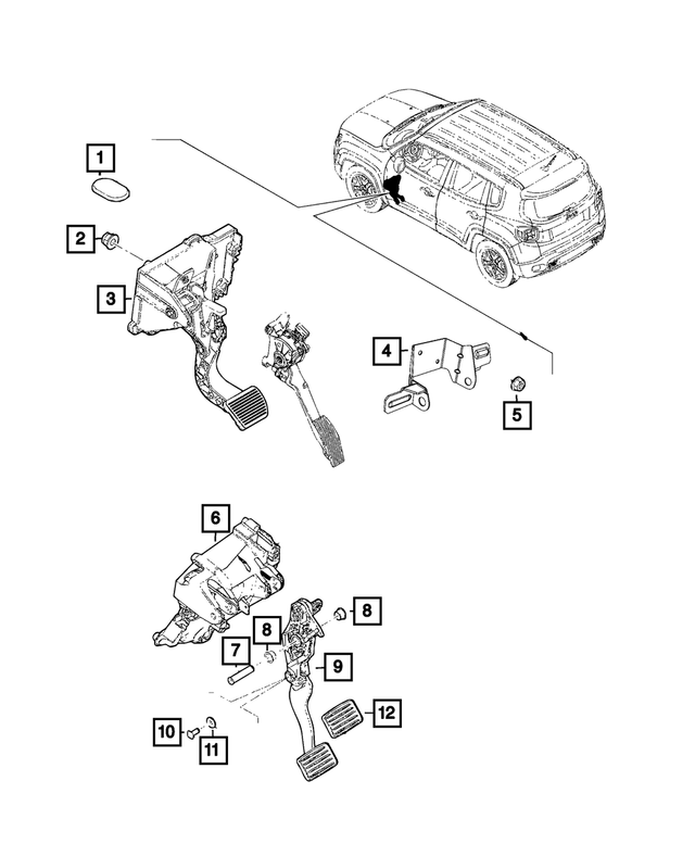 68201765AA - Brakes: Clutch Cable Routing Plug for Fiat: 500L, 500X | Jeep: Compass, Renegade | Ram: ProMaster City Image
