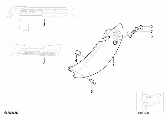 46637681912 - Frame and Mounting Parts: Sticker Right - Silber/orange for BMW-Motorrad Image