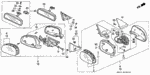 4764SR0A15 - Interior/Bumper: MIRROR SUB-ASSY., L. REMOTE CONTROL for Honda Image