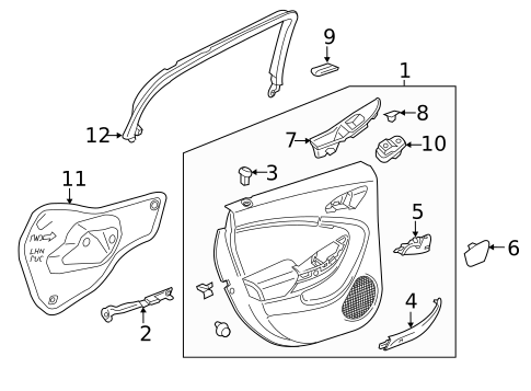 Interior Trim - Rear Door for 2018 Chevrolet Volt #0