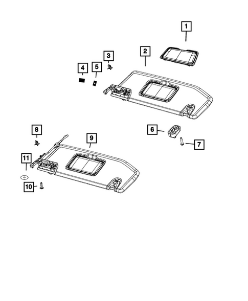 Headliners - Visors - Assist Straps for 2024 Jeep Gladiator #1