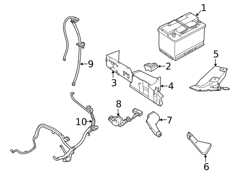 Battery & Related Components for 2010 Saab 9-3X #0