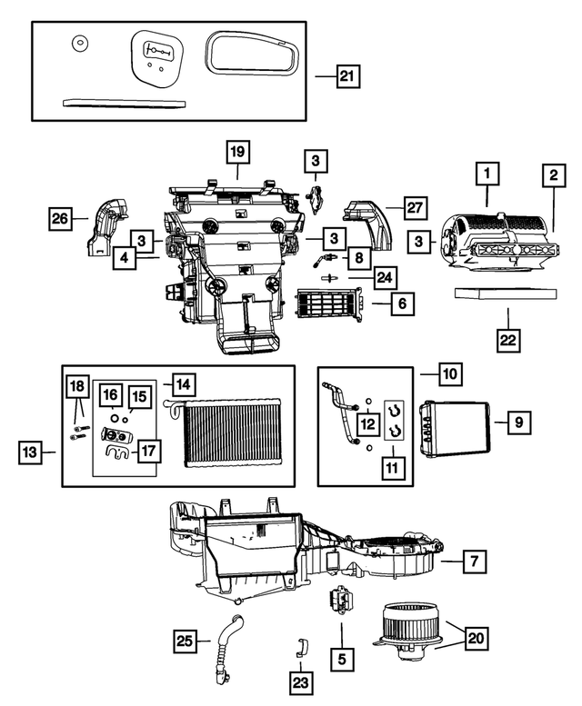 « 68079485AA – Air Conditioners and Heaters : Noyau Du Chauffage Tube pour Mopar Image »