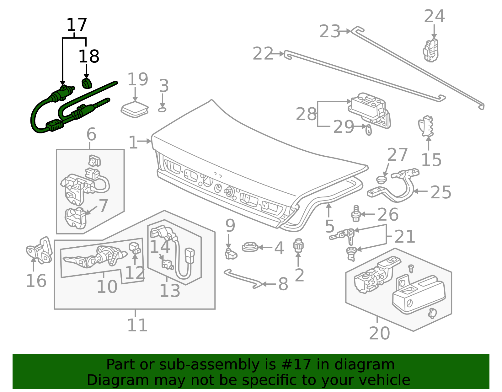 74880-S82-A01 - Cable Trunk & Fuel Lid Opener - 1998-2002 Honda