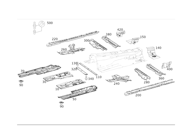 2046801100 - Substructure: Cover for Mercedes-Benz: C250, C300, C350, C63 AMG Image image