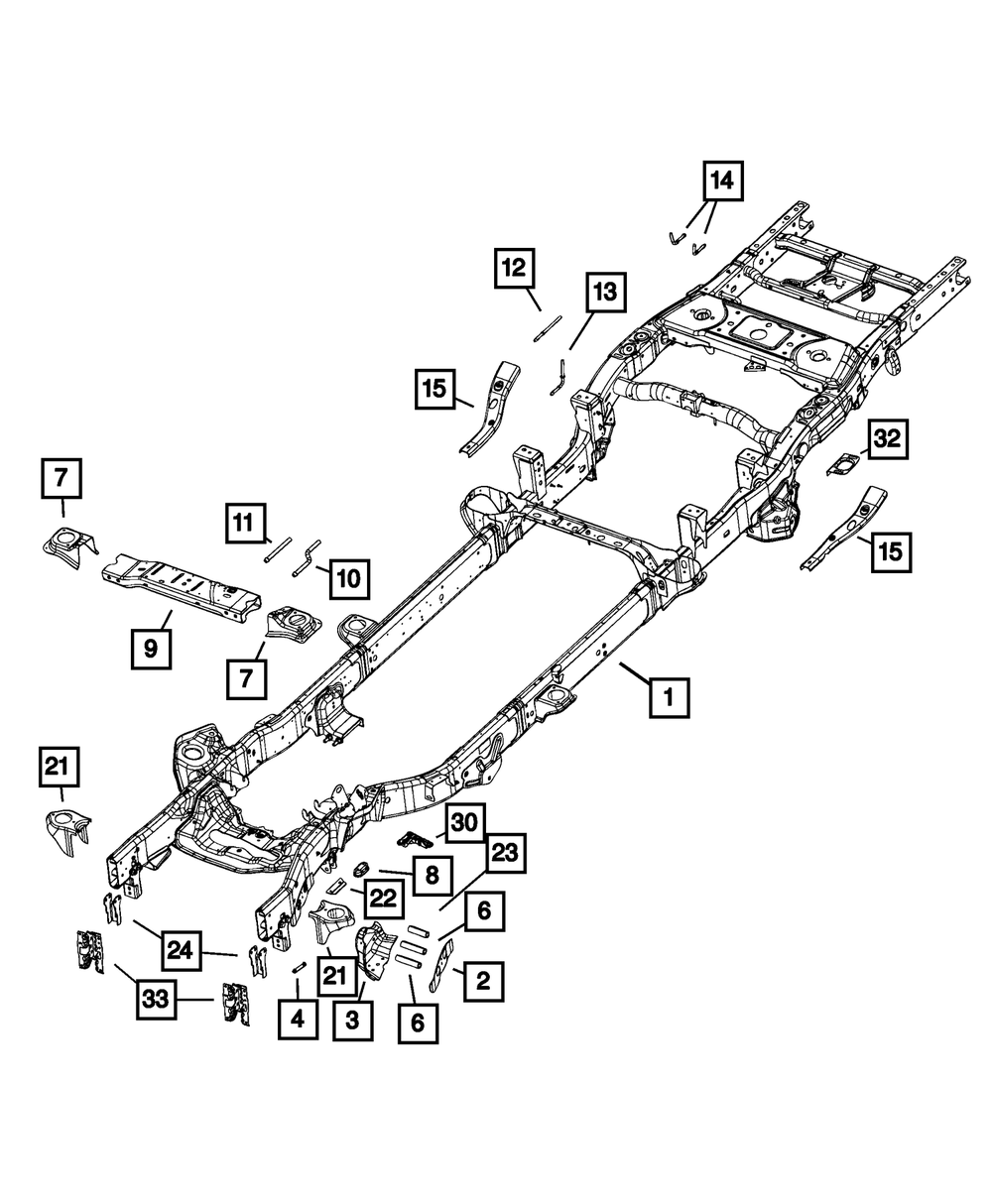 2019-2022 Ram 2500 Chassis Frame Assembly 68690801AA | Mopar