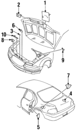4396978 - Body: Label for Chrysler: Cirrus, Concorde, LHS, New Yorker, PT Cruiser | Dodge: Intrepid, Neon, Stratus Image