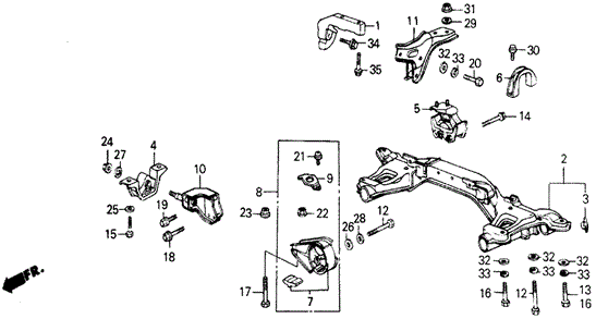 Engine Mount for 1984 Honda Wagovan #0