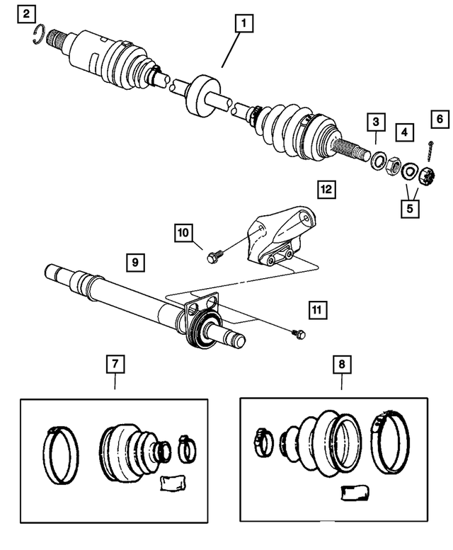 R4668936AC - Front Suspension &amp; Drive: Axle Half Shaft, Remanufactured, Right for Mopar Image