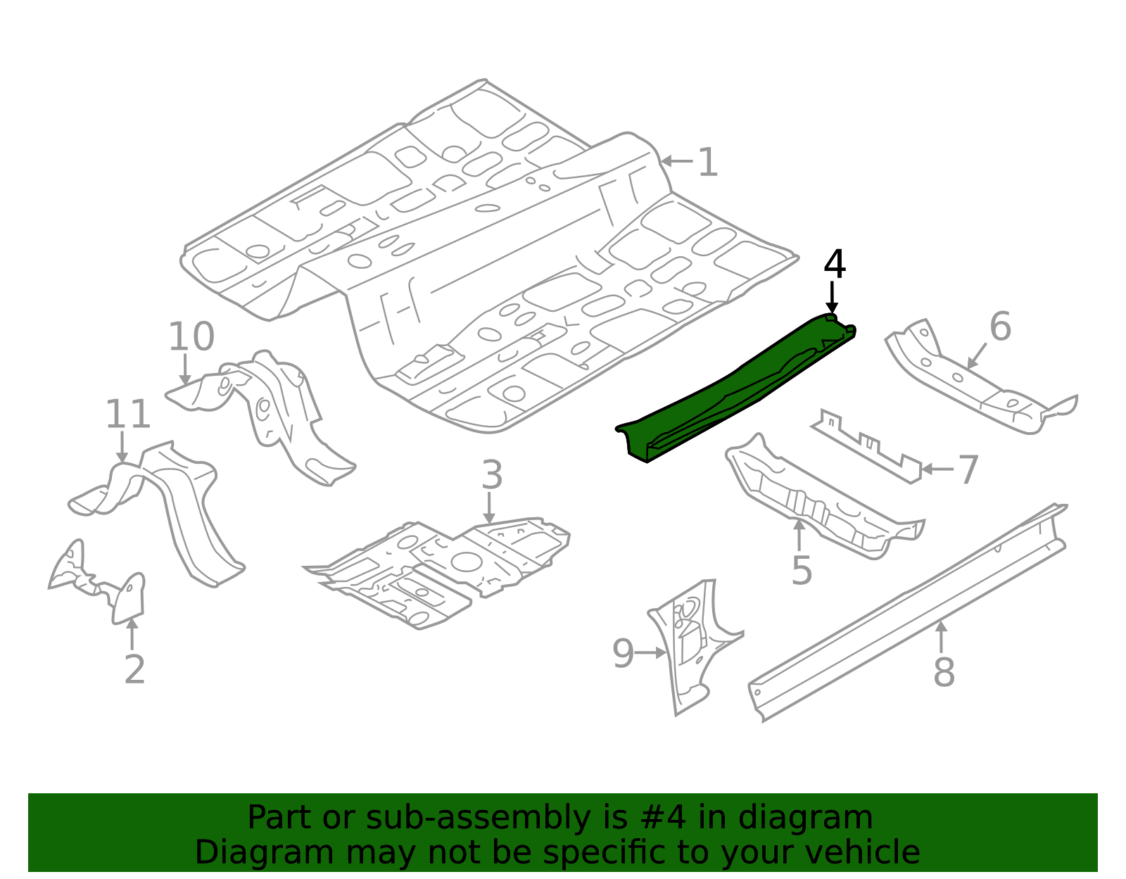 2014-2021 Subaru Rear Rail 52150SG1809P | OEM Parts Online