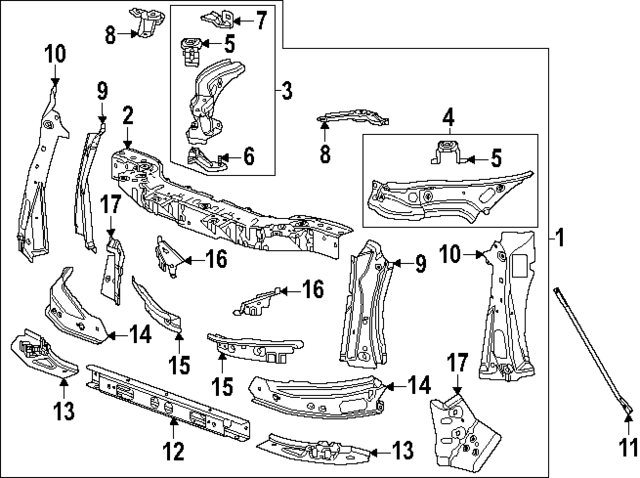 84785706 - : Part# 84785706 F Reinforcement for Chevrolet: Colorado | GMC: Canyon Image