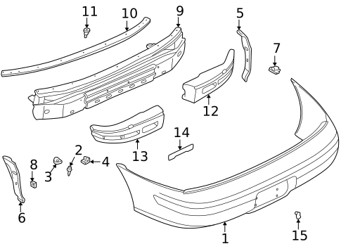Bumper & Components - Rear for 1994 Subaru Impreza #0