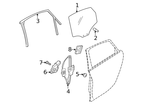 Glass - Rear Door for 2009 Audi A4 Quattro #0